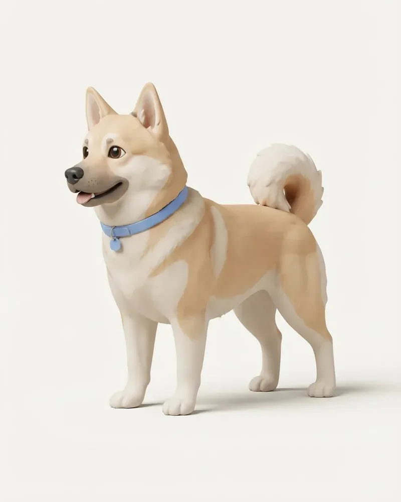 Ilustración 3D de un buhund noruego