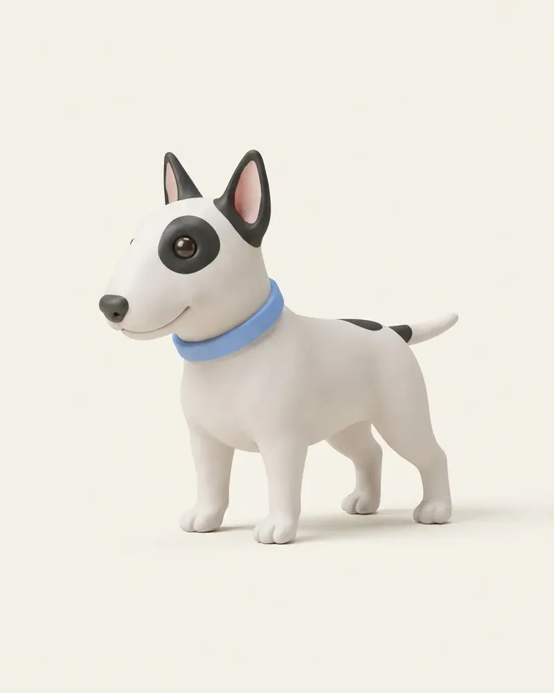 Ilustración 3D de un bull terrier miniatura