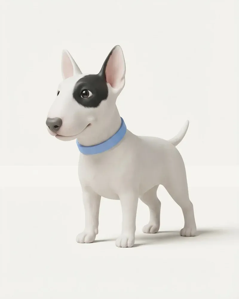 Ilustración 3D de un bull terrier