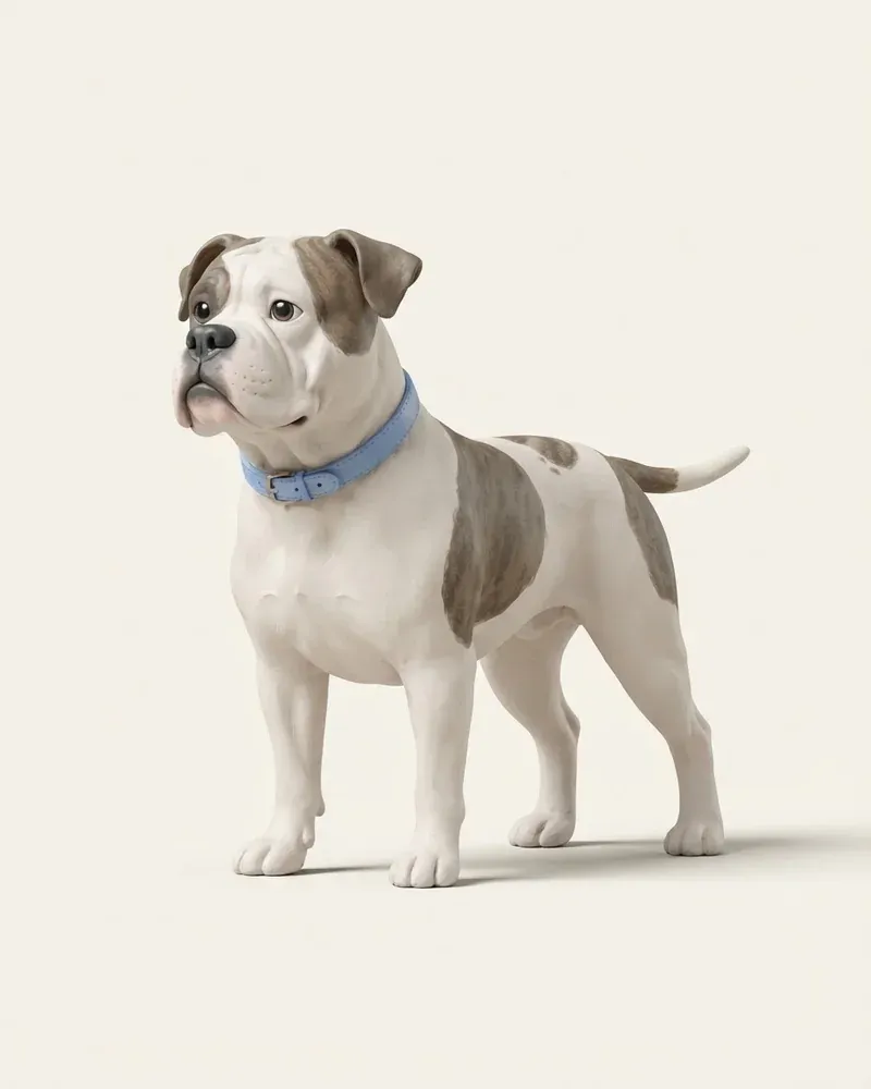 Ilustración 3D de un bulldog americano