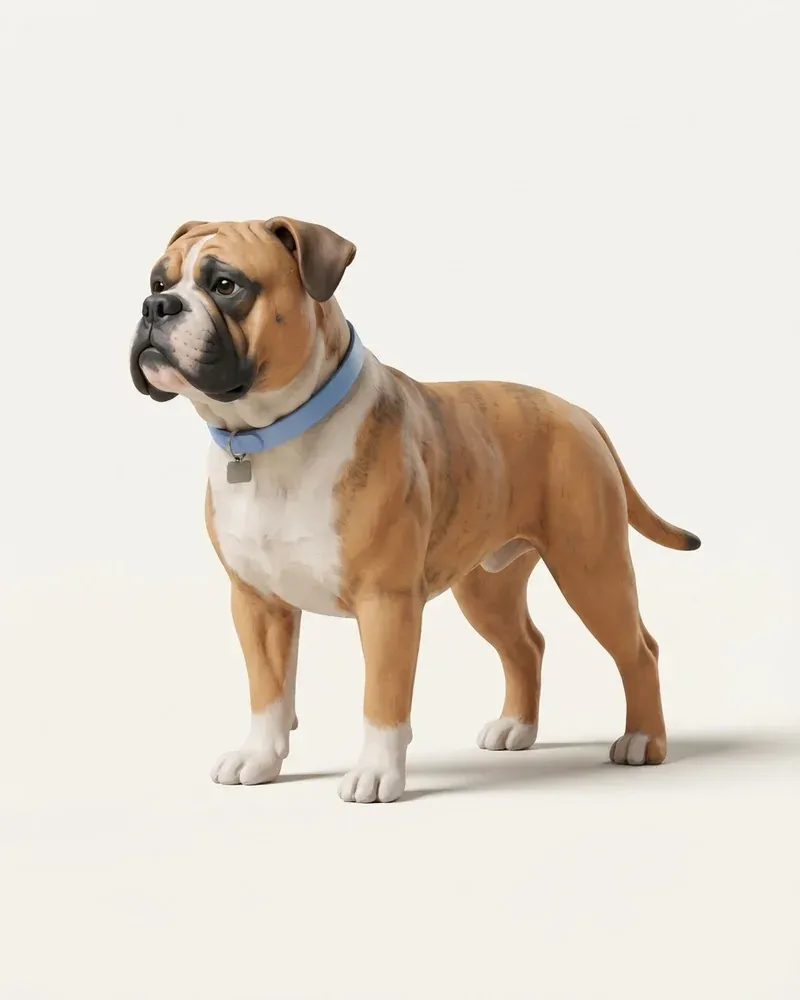 Ilustración 3D de un bulldog continental