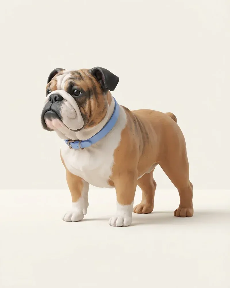 Ilustración 3D de un bulldog inglés