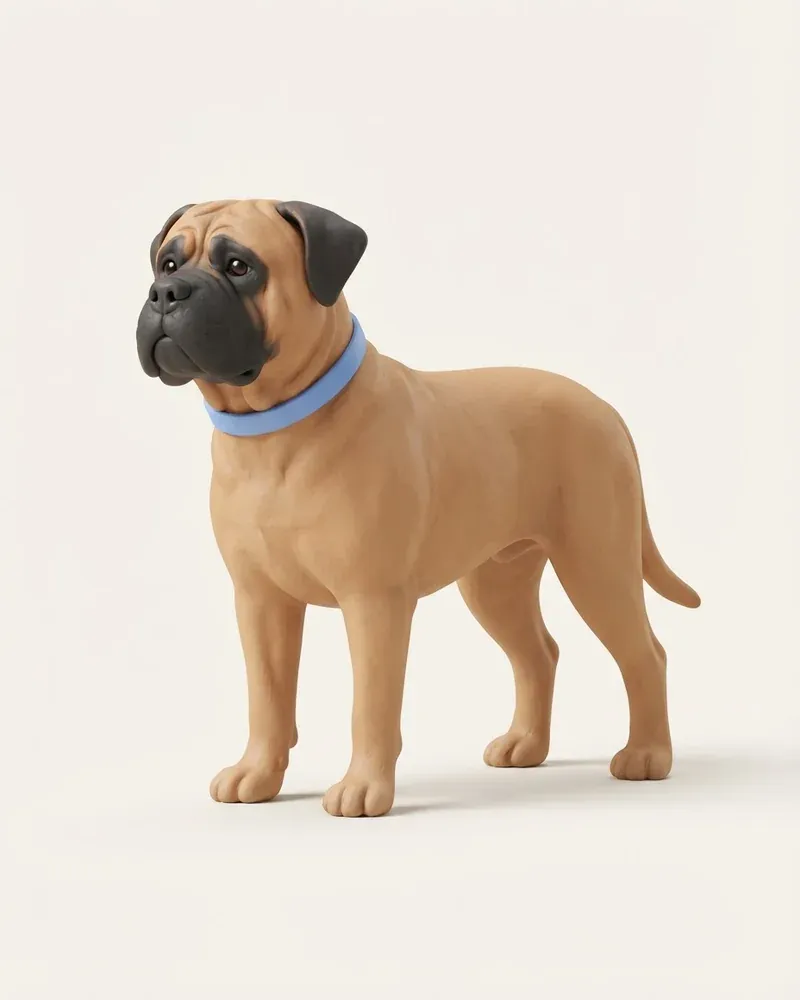 Ilustración 3D de un bullmastiff