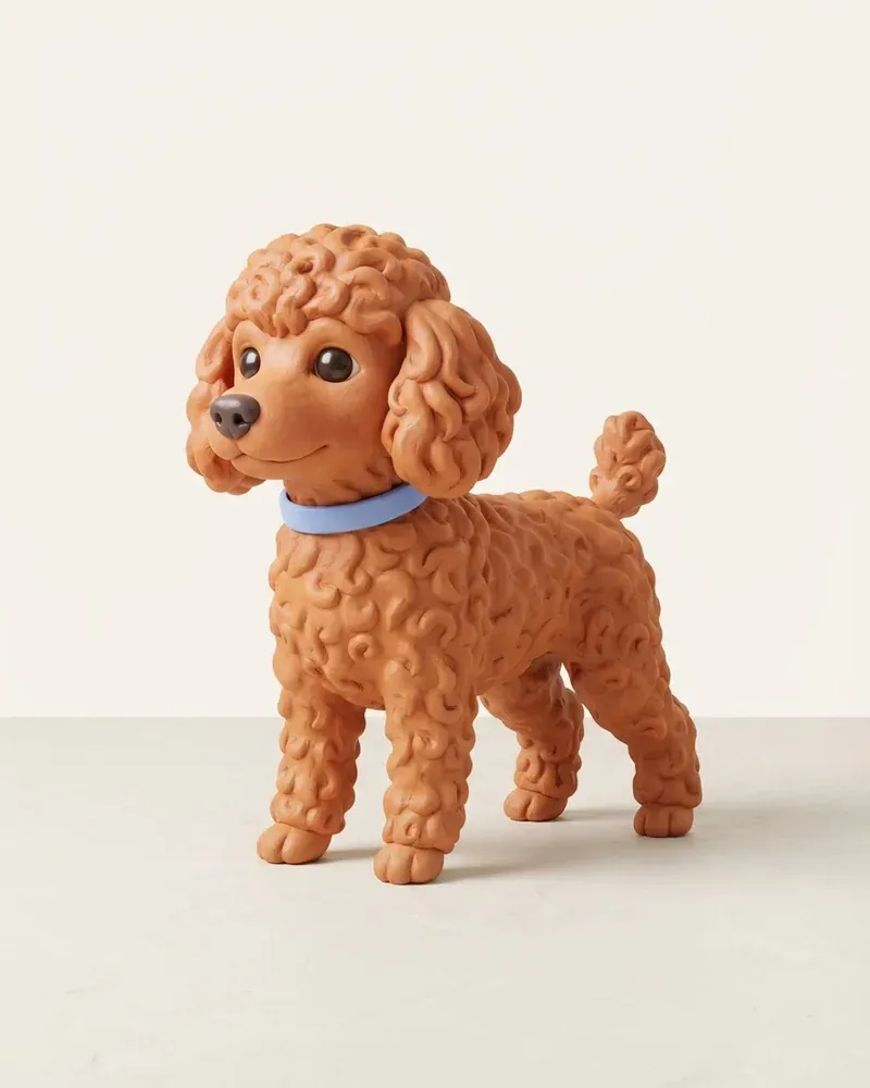 Ilustración 3D de un caniche toy