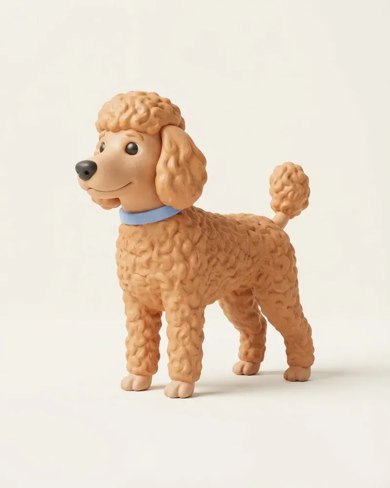 Ilustración 3D de un caniche