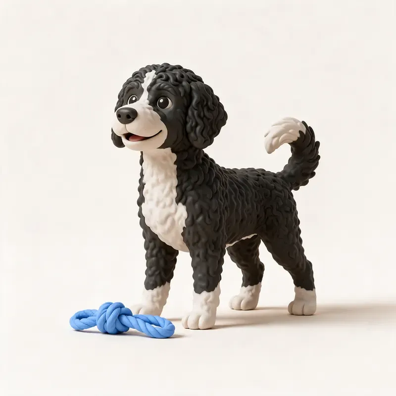 Perro de agua portugués: su carácter (ilustración)
