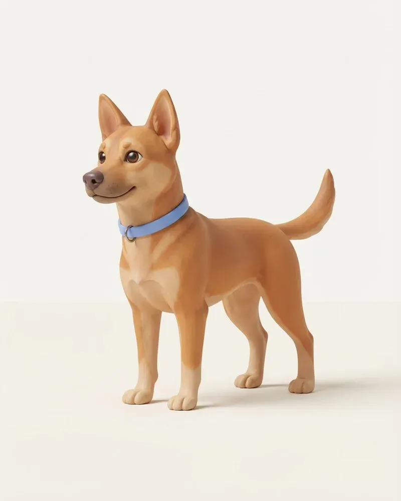 Ilustración 3D de un carolina dog