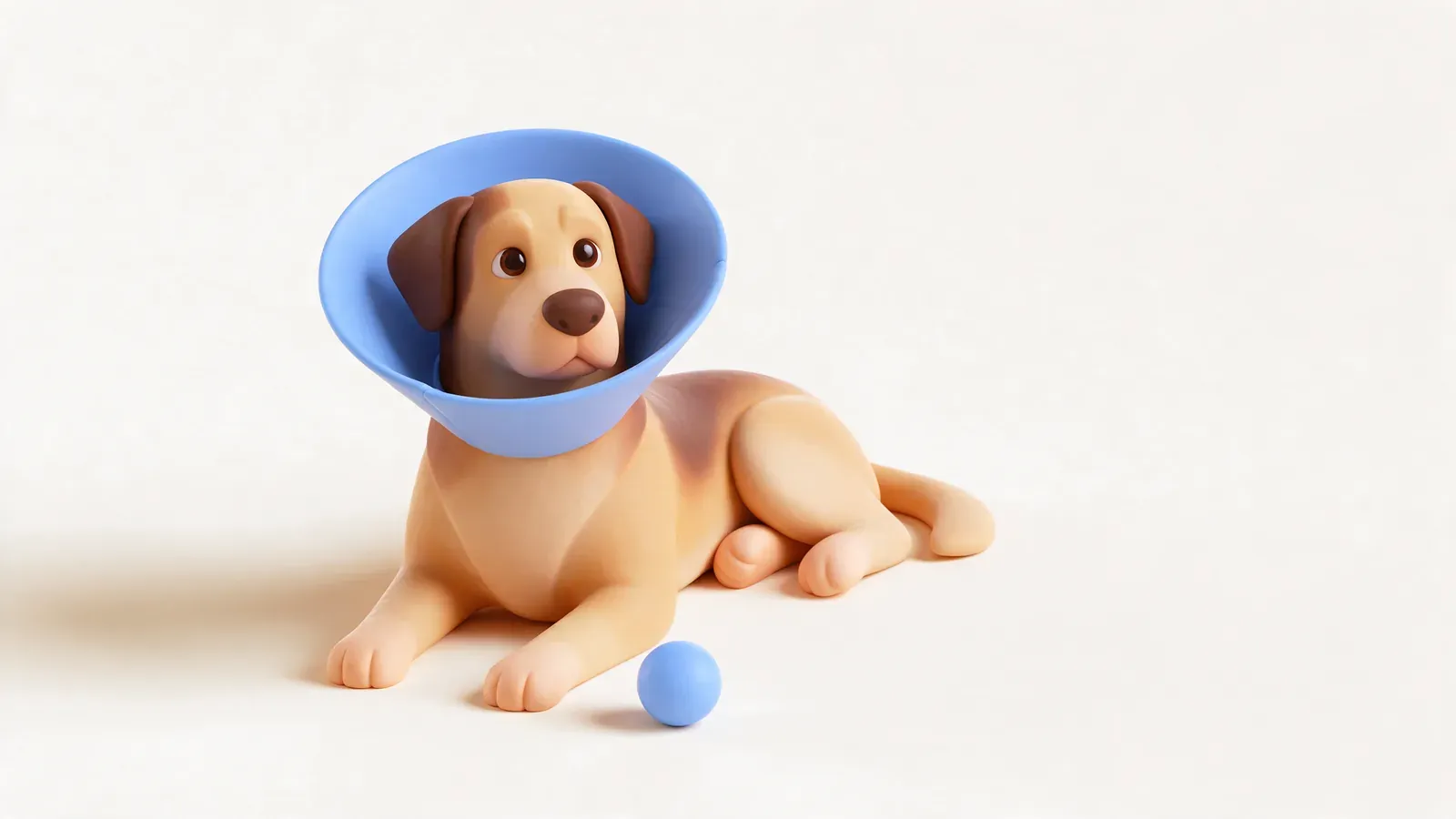 Perro con un collar isabelino azul