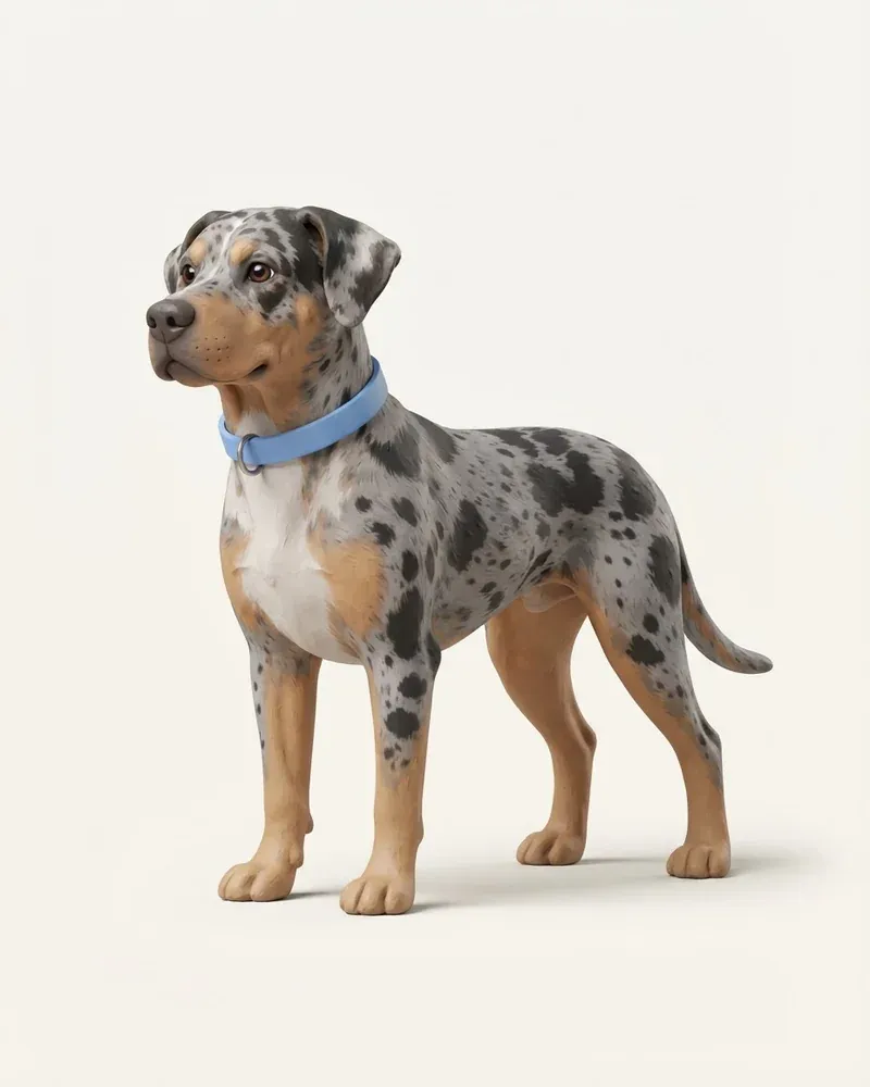 Ilustración 3D de un catahoula leopard dog
