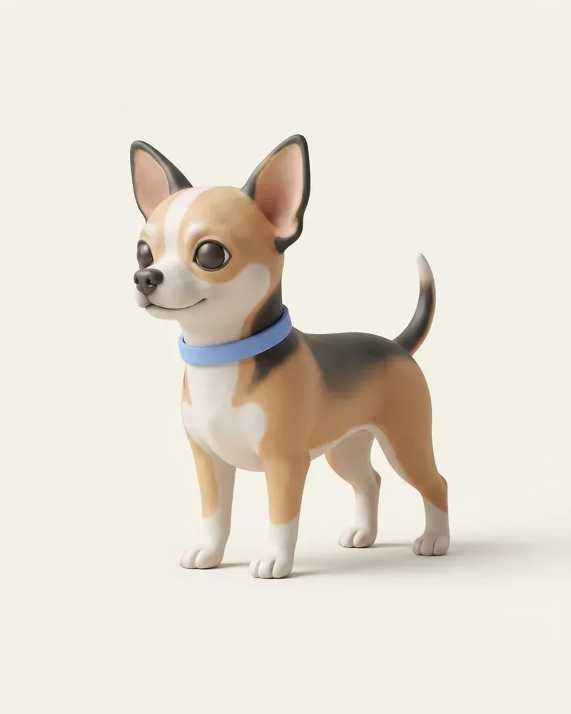 Ilustración 3D de un chihuahua