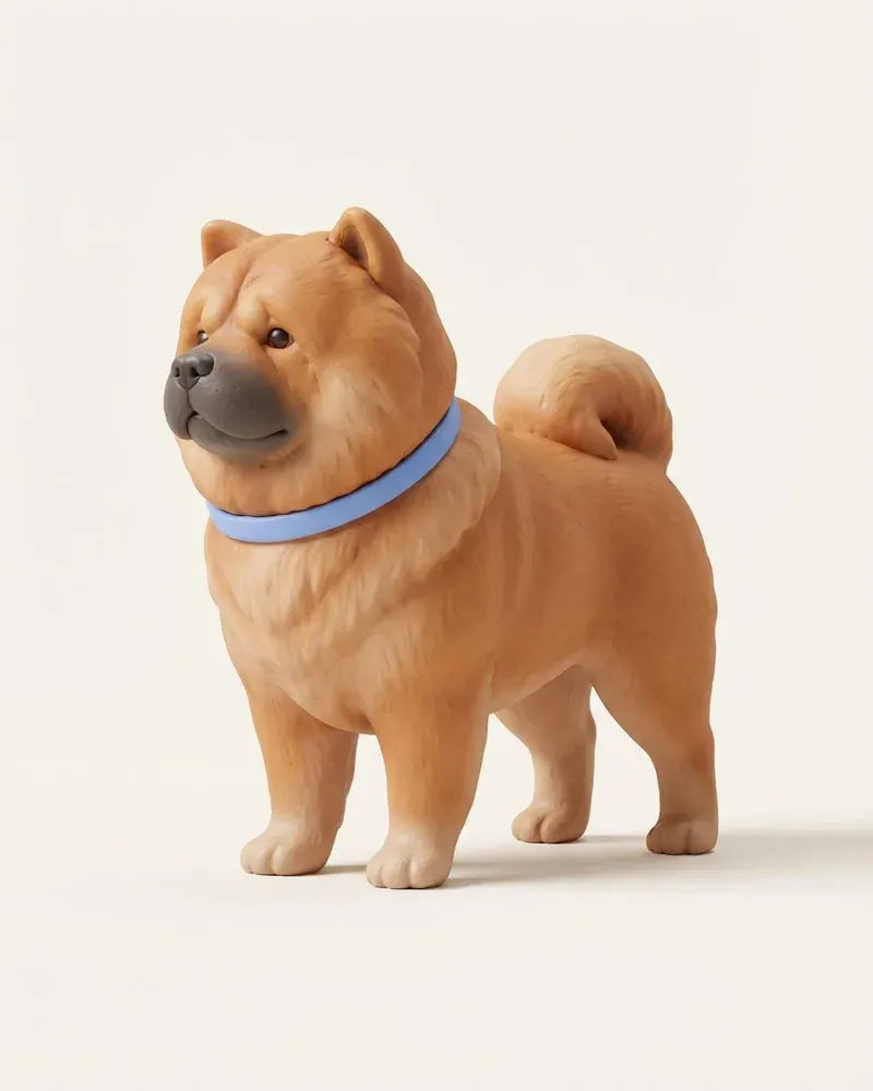 Ilustración 3D de un chow chow