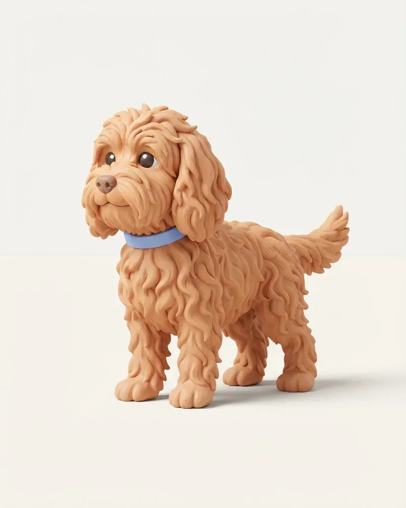 Ilustración 3D de un cockapoo