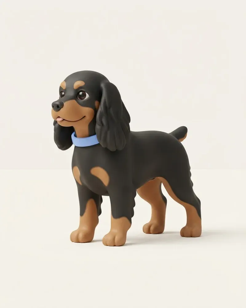 Ilustración 3D de un cocker spaniel americano