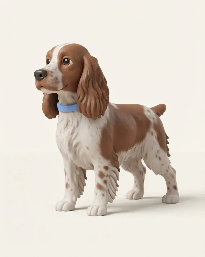 Ilustración 3D de un cocker spaniel inglés