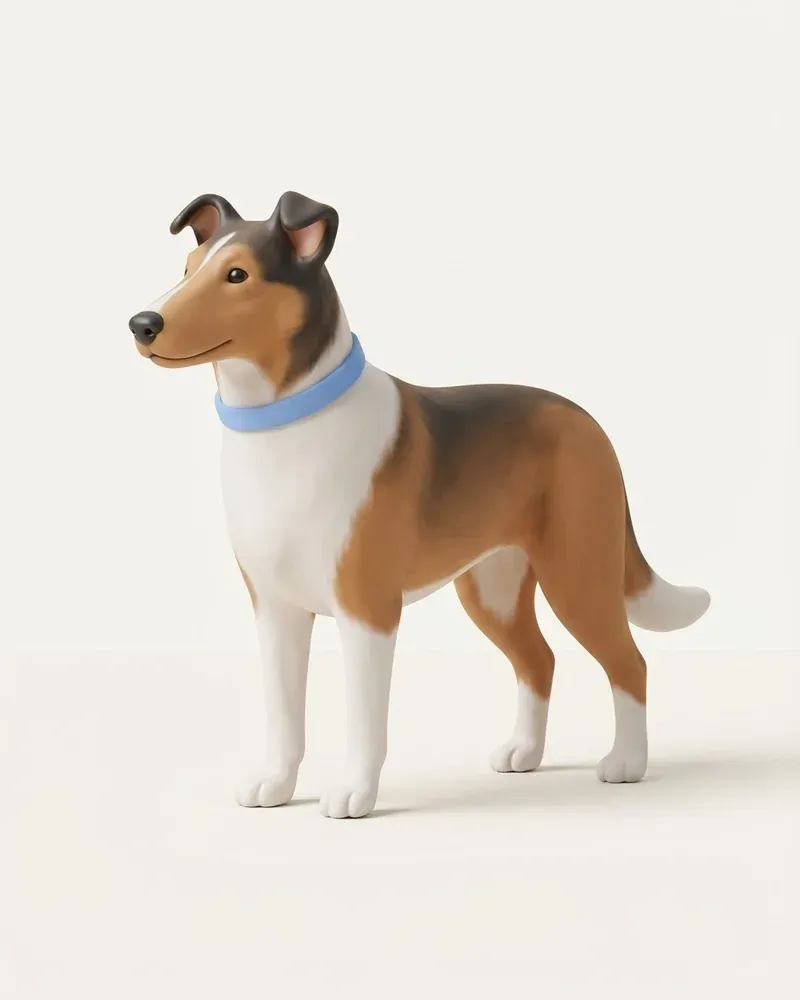 Ilustración 3D de un collie de pelo corto