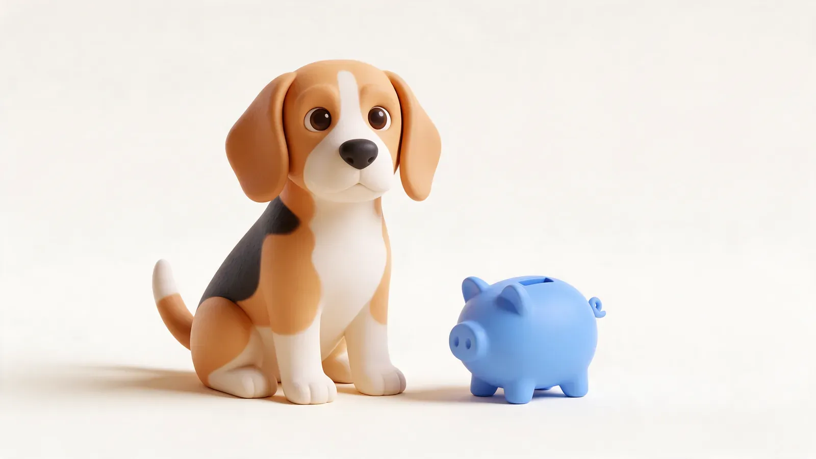 Beagle junto a una hucha