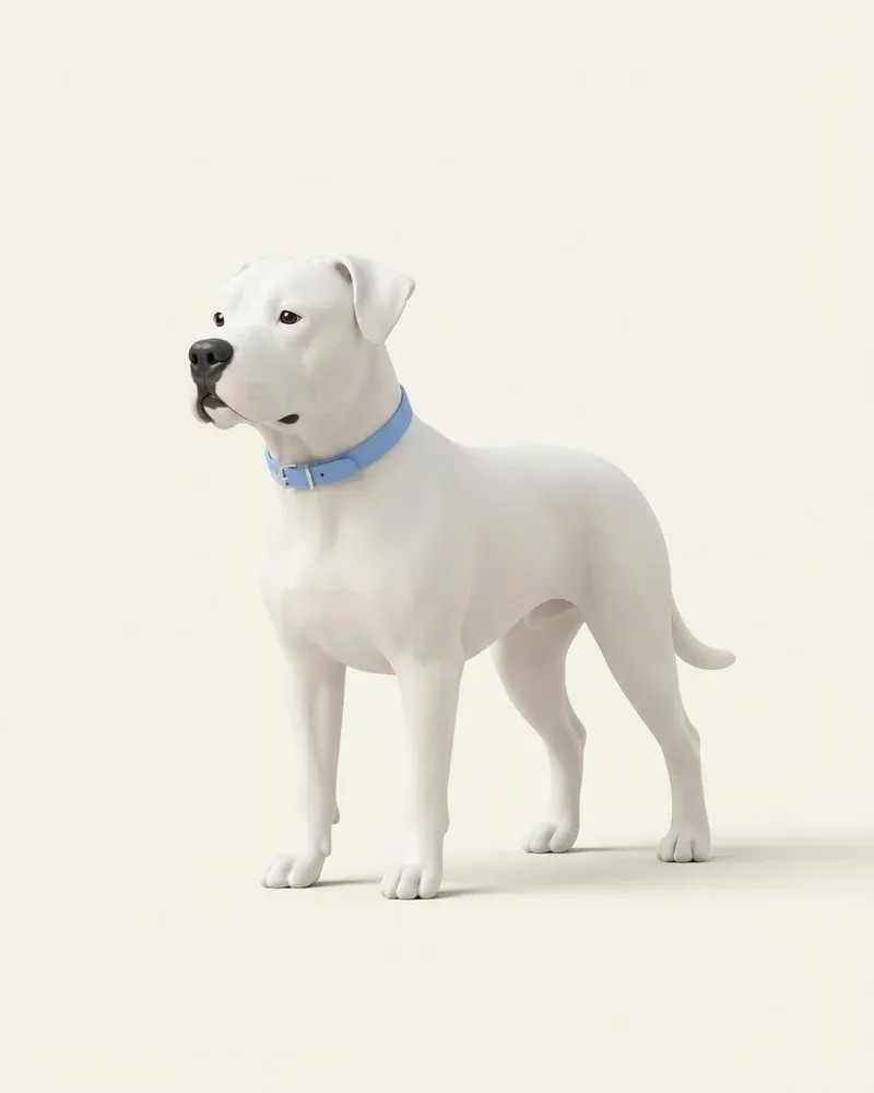 Ilustración 3D de un dogo argentino