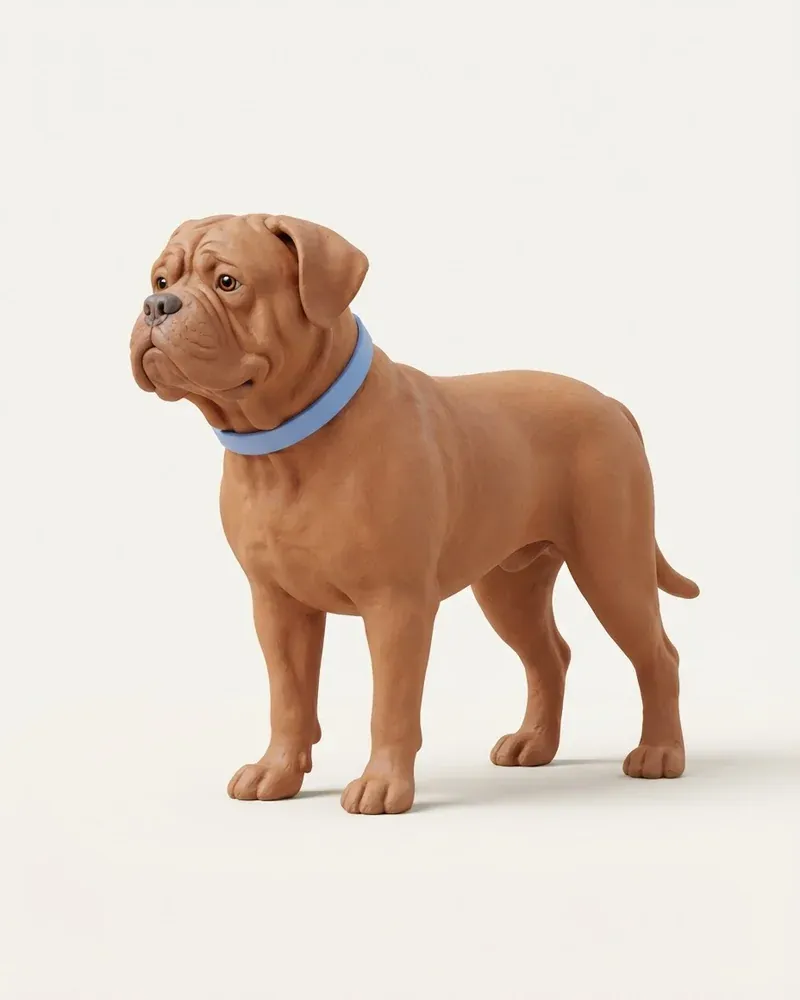 Ilustración 3D de un dogo de burdeos