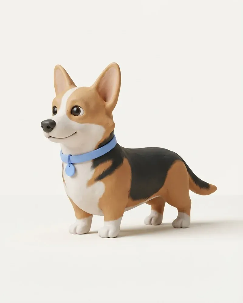 Ilustración 3D de un dorgi