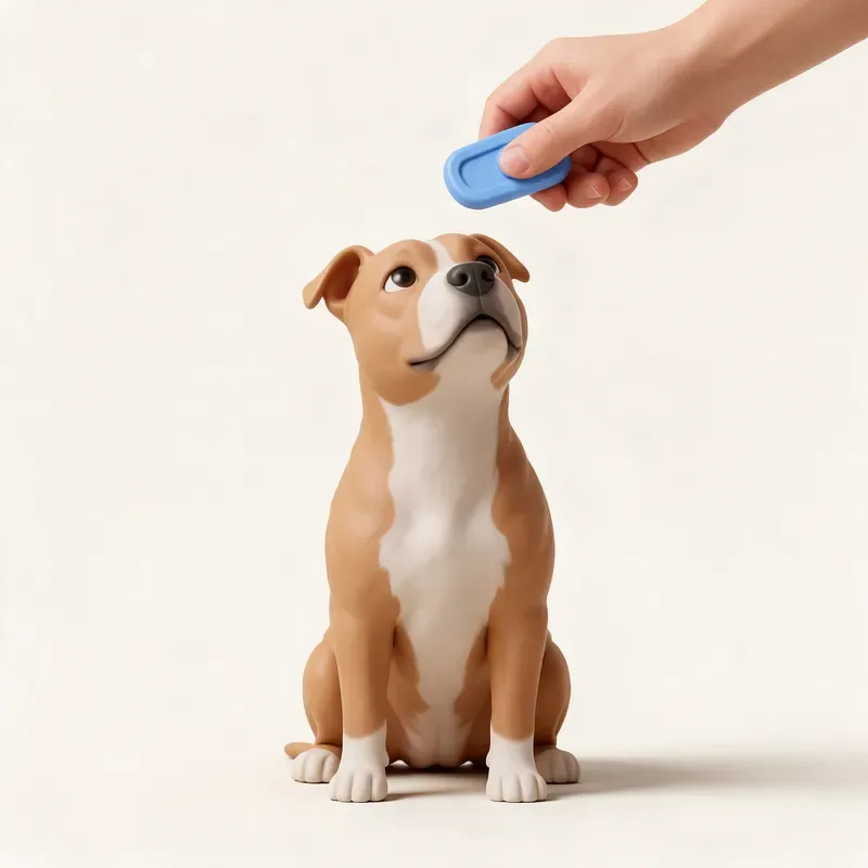 American Staffordshire terrier: aprendiendo (ilustración)