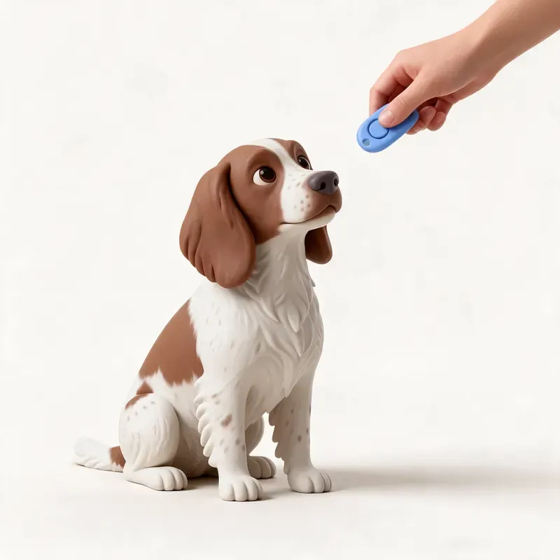 Spaniel francés: aprendiendo (ilustración)