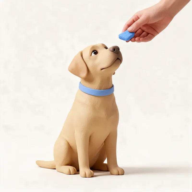 Labrador retriever: aprendiendo (ilustración)