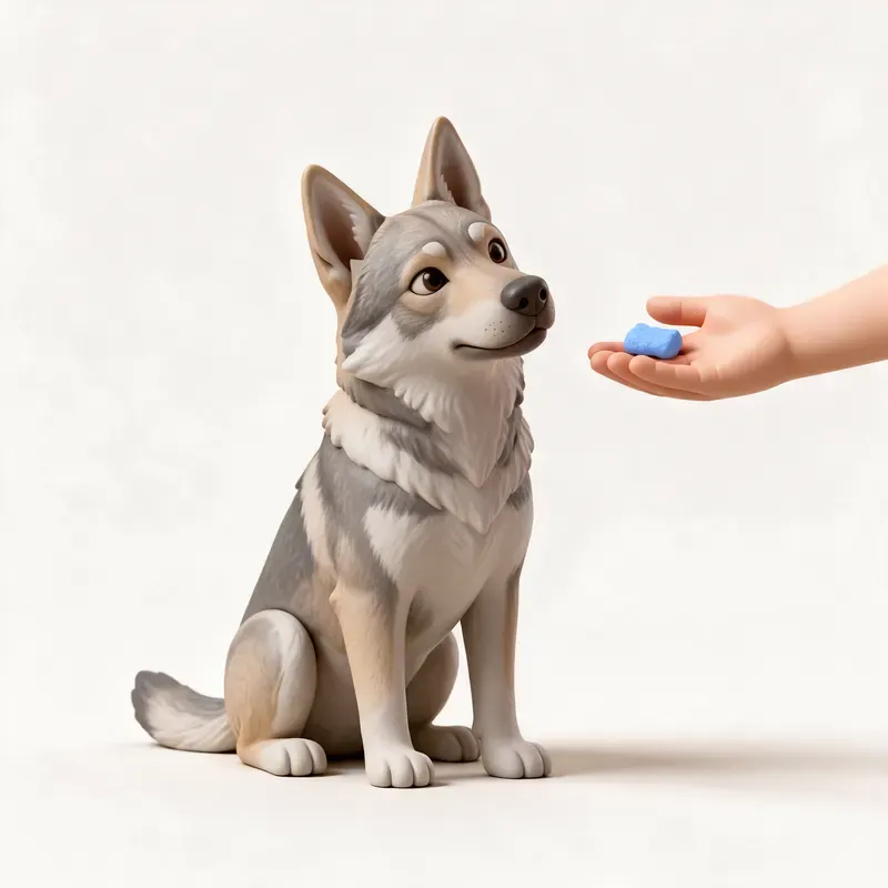 Perro lobo checoslovaco: aprendiendo (ilustración)