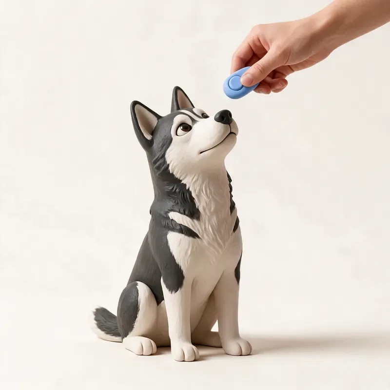 Husky siberiano: aprendiendo (ilustración)