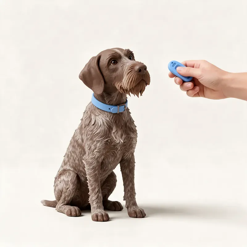 Perro de muestra alemán de pelo cerdoso: aprendiendo (ilustración)