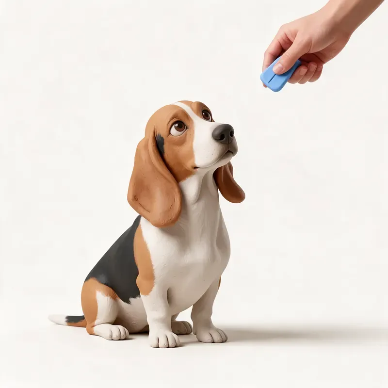Basset artesiano de Normandía: aprendiendo (ilustración)