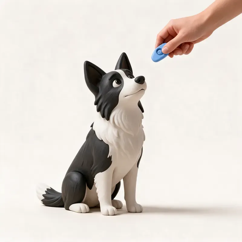 Border collie: aprendiendo (ilustración)