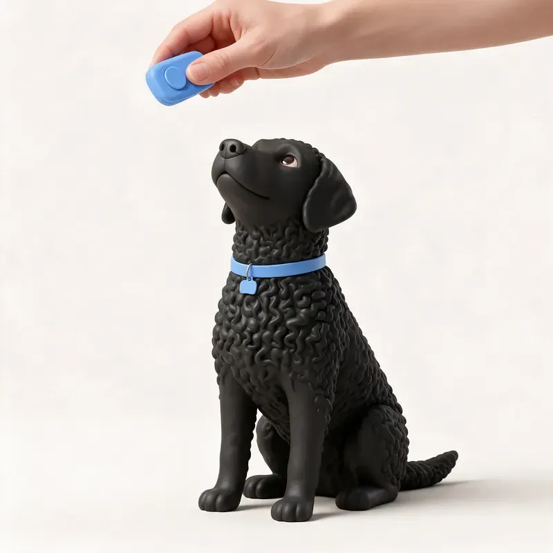 Retriever de pelo rizado: aprendiendo (ilustración)