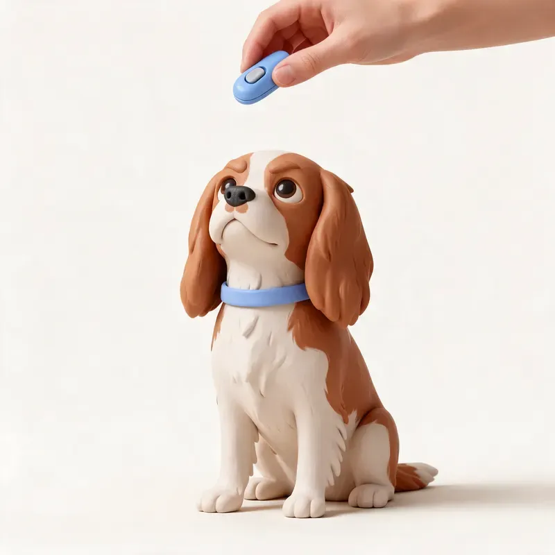 Cavalier King Charles spaniel: aprendiendo (ilustración)