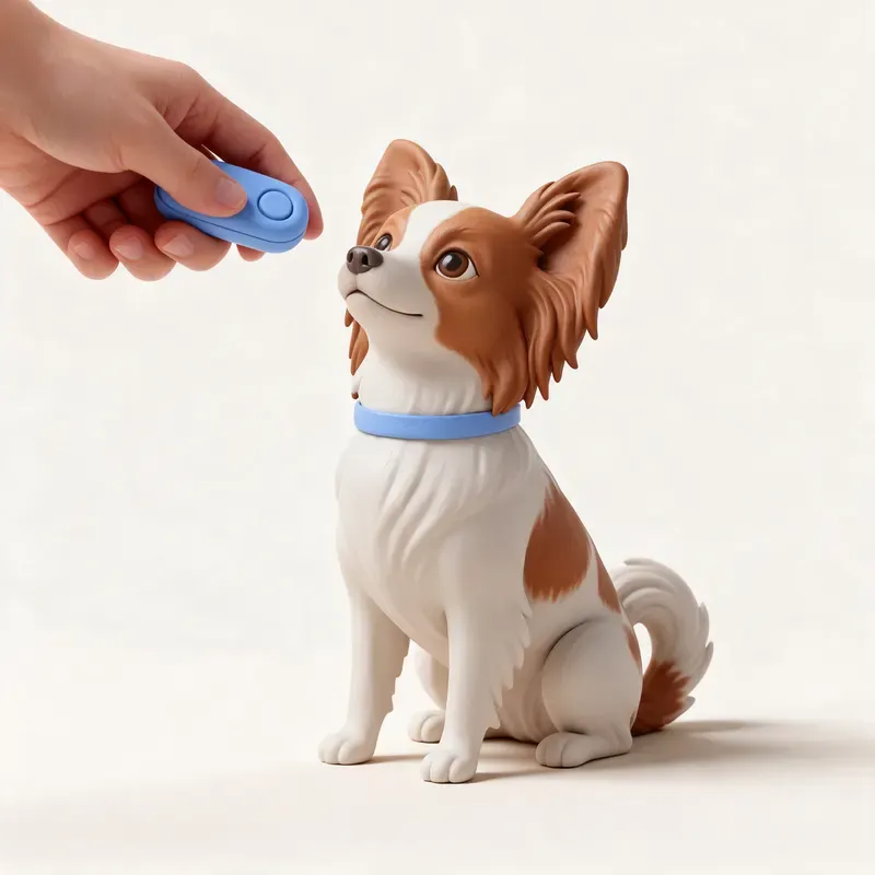 Spaniel enano continental (Papillón / Phalène): aprendiendo (ilustración)