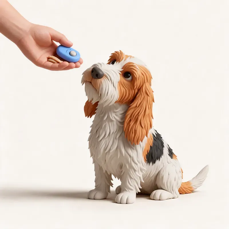 Gran basset grifón vendeano: aprendiendo (ilustración)
