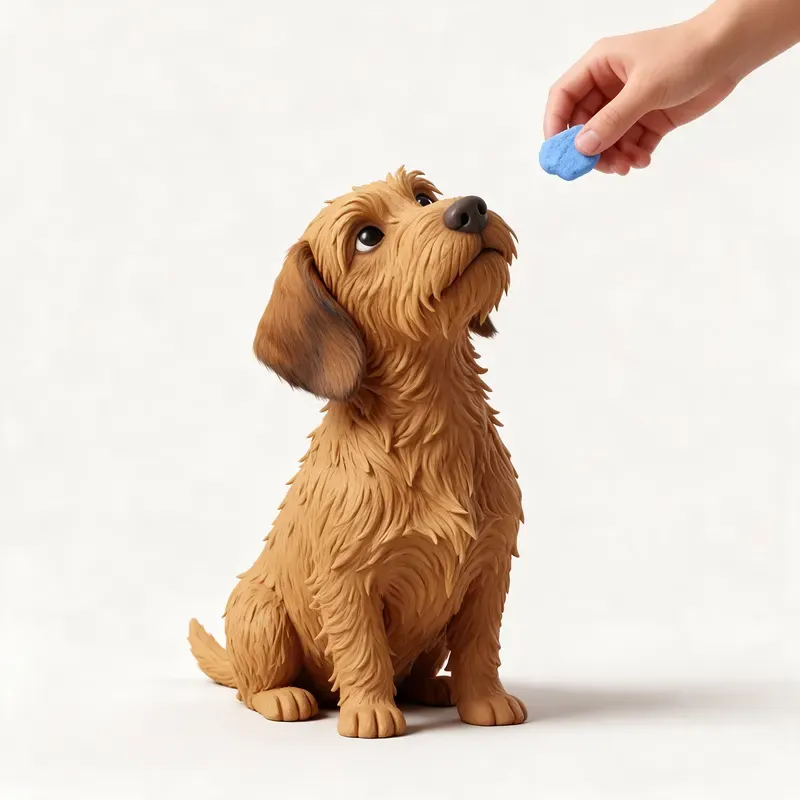 Basset leonado de Bretaña: aprendiendo (ilustración)