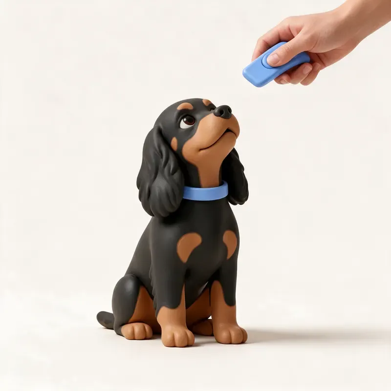 Cocker spaniel americano: aprendiendo (ilustración)