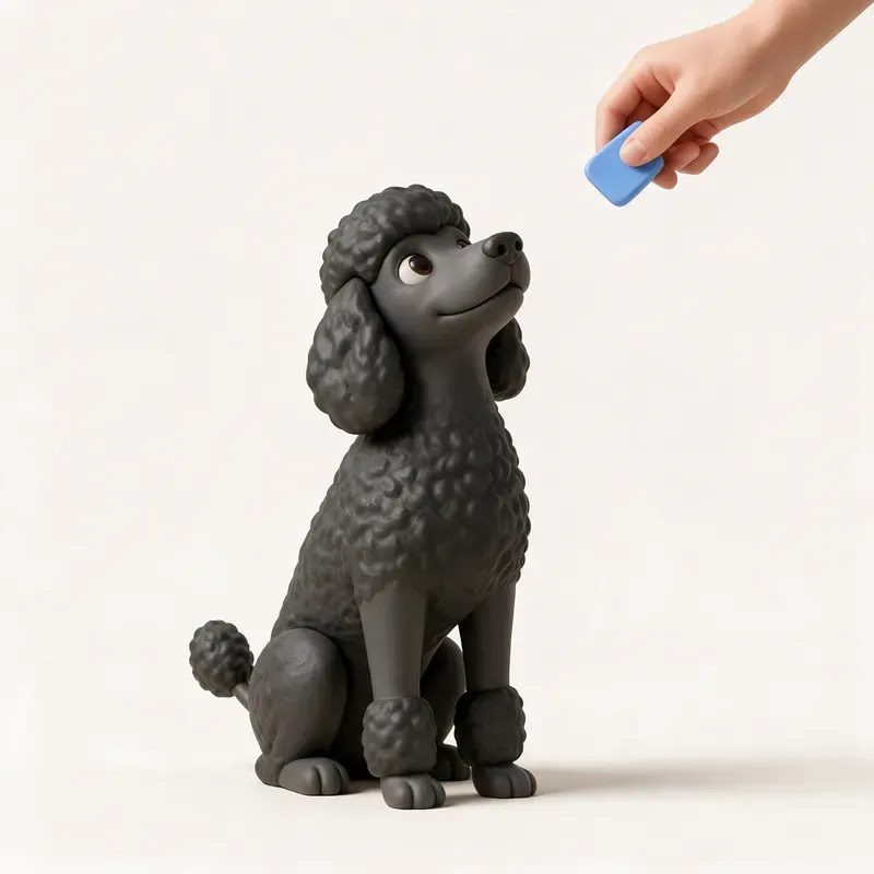 Caniche gigante: aprendiendo (ilustración)