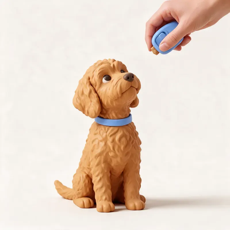 Miniature Goldendoodle: aprendiendo (ilustración)