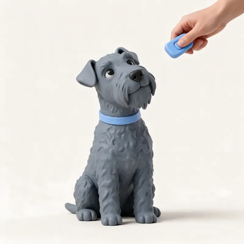 Kerry blue terrier: aprendiendo (ilustración)