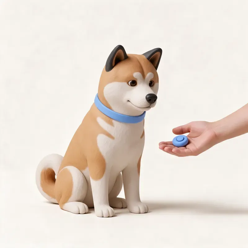 Akita inu: aprendiendo (ilustración)