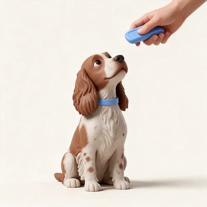 Cocker spaniel inglés: aprendiendo (ilustración)
