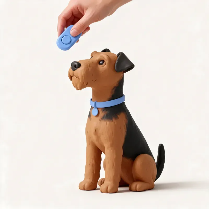 Airedale terrier: aprendiendo (ilustración)
