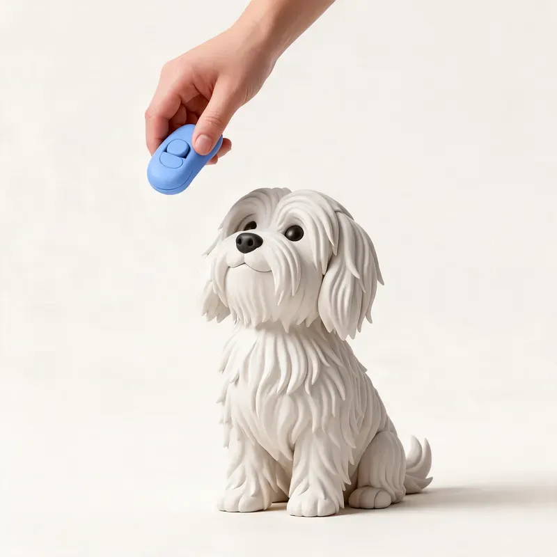 Coton de Tulear: aprendiendo (ilustración)
