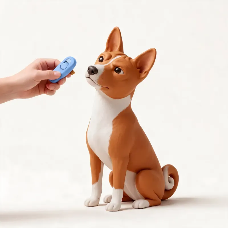 Basenji: aprendiendo (ilustración)