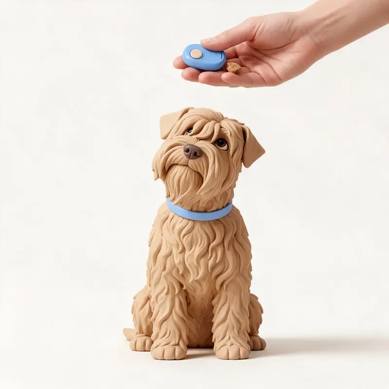 Terrier irlandés de pelo suave (Wheaten): aprendiendo (ilustración)