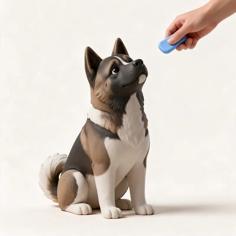 Akita americano: aprendiendo (ilustración)