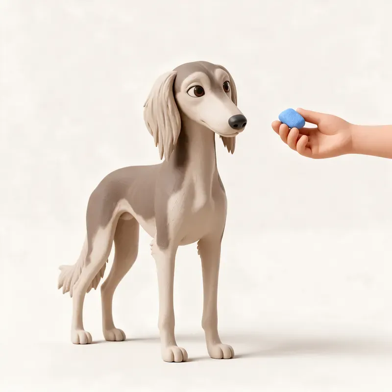 Saluki: aprendiendo (ilustración)