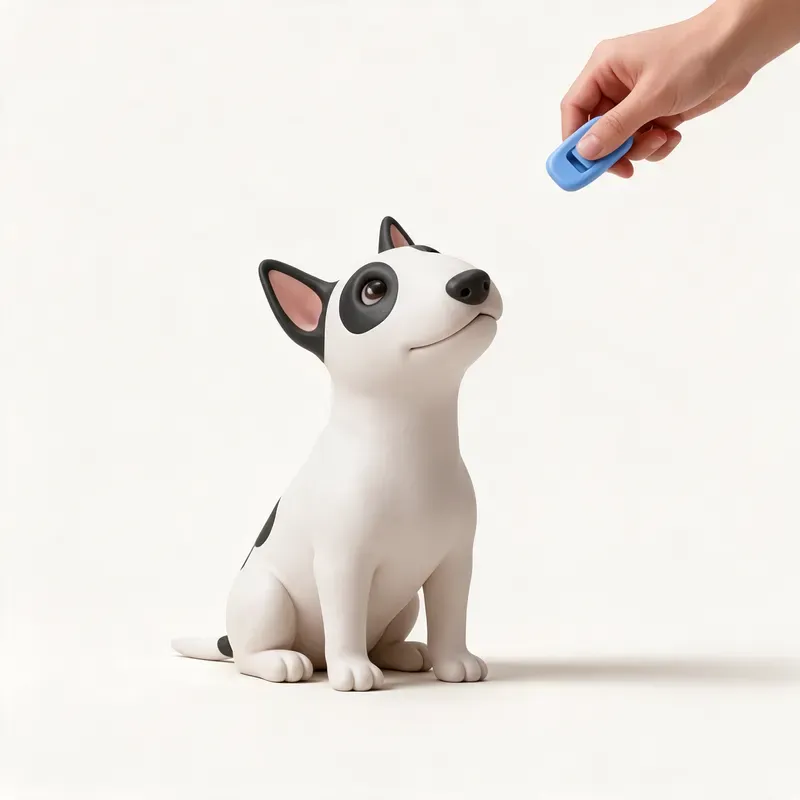 Bull terrier miniatura: aprendiendo (ilustración)