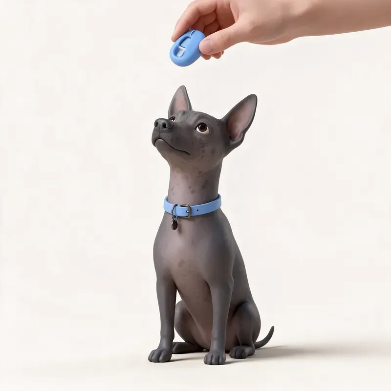 Xoloitzcuintle (perro sin pelo mexicano): aprendiendo (ilustración)